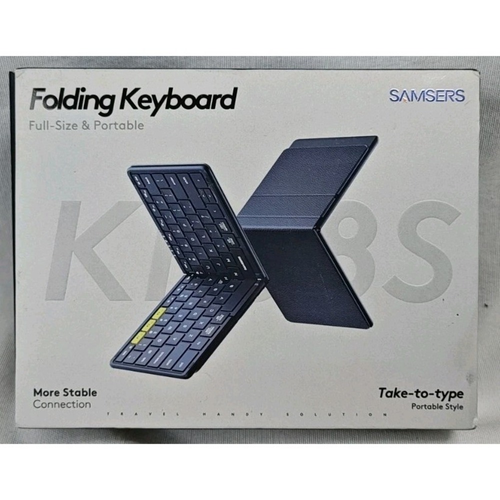 New Samsers Full size Folding Wireless Blue Keyboard Windows/IOS/MacOS/Android